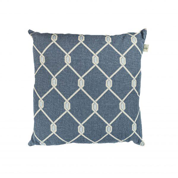 ALMOFADA MISSOU EM LINHO ESTAMPADO AZUL