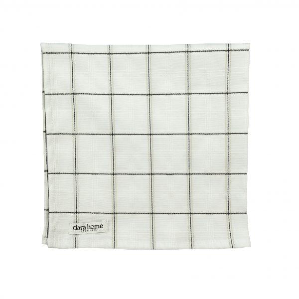 JOGO DE GUARDANAPO QUADRICULADO PRETO E BRANCO - KIT C/2 UNIDADES