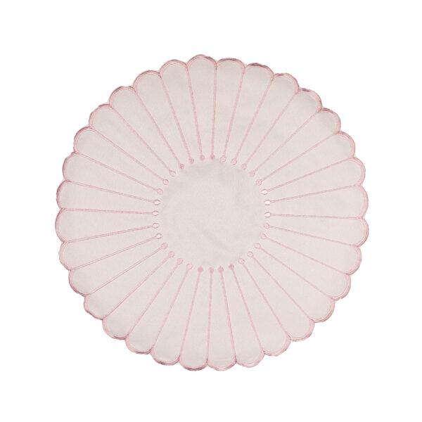 JOGO AMERICANO IMPERMEÁVEL DUPLA FACE - ROSA E BRANCO - REDONDO - Image 2