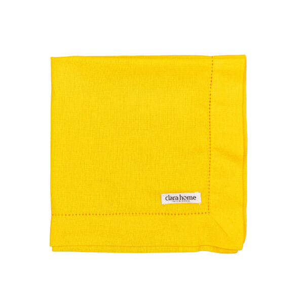 JOGO DE GUARDANAPO DE LINHO AMARELO CANÁRIO