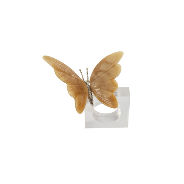 PORTA GUARDANAPO BORBOLETA - CARAMELO