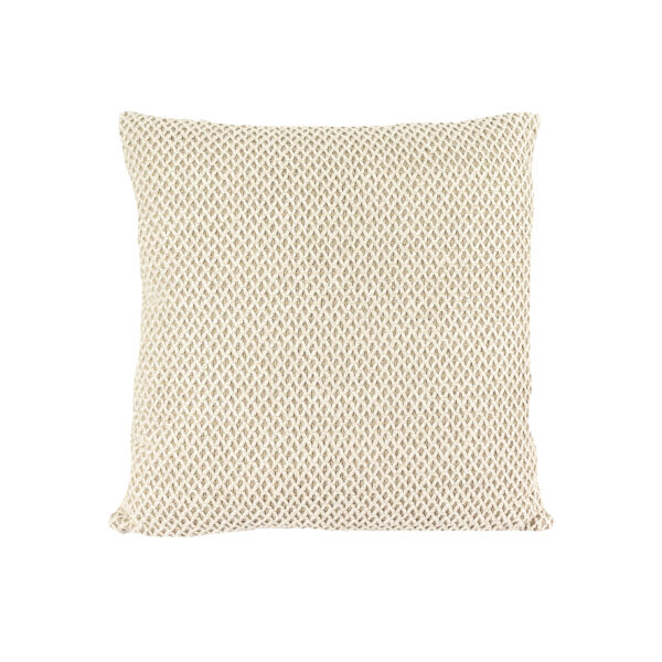 ALMOFADA LINHO CRU COM TRICOT NA FRENTE